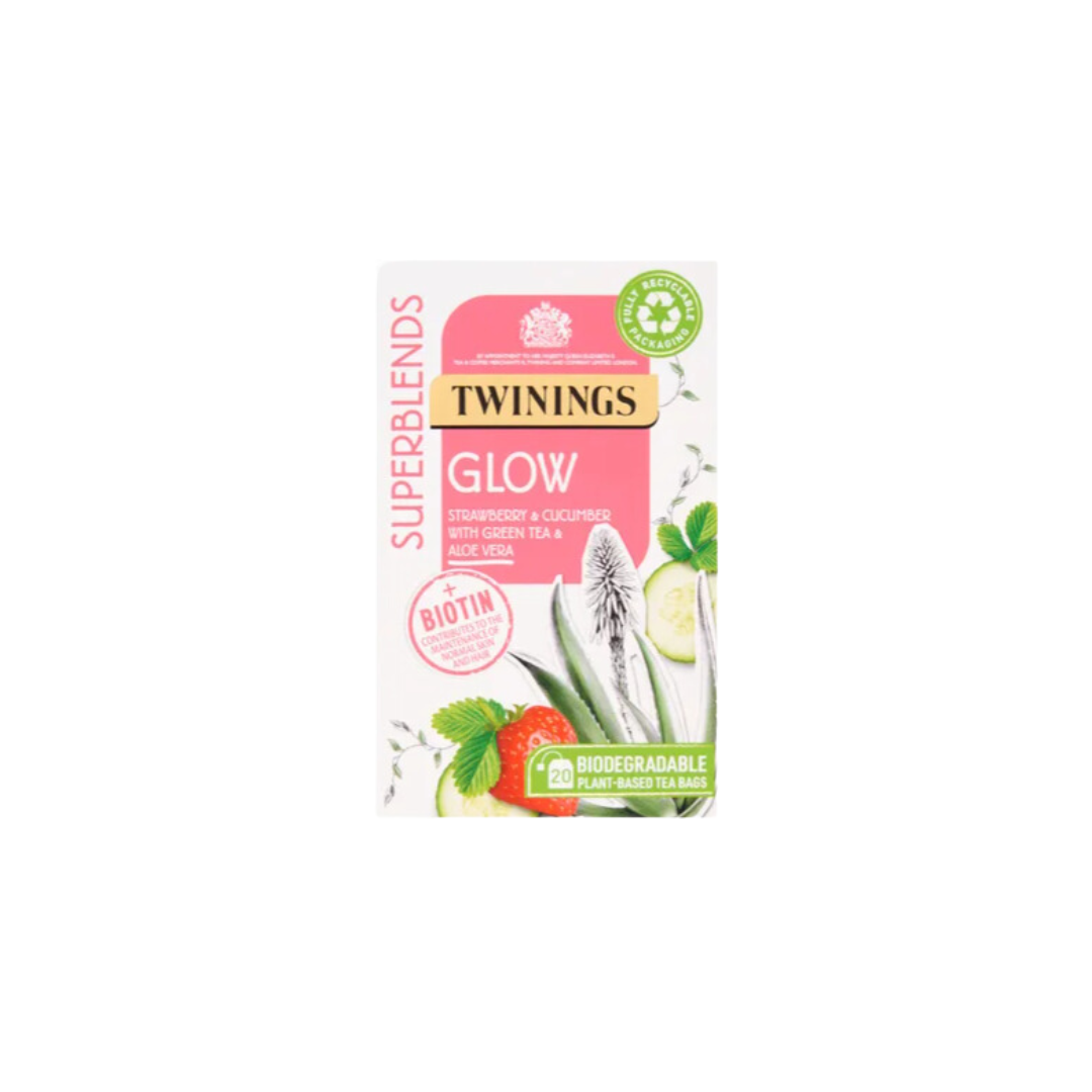 Twinings Superblends 20 Glow Strawberry & Cucumber with Green Tea & Aloe Vera 40g