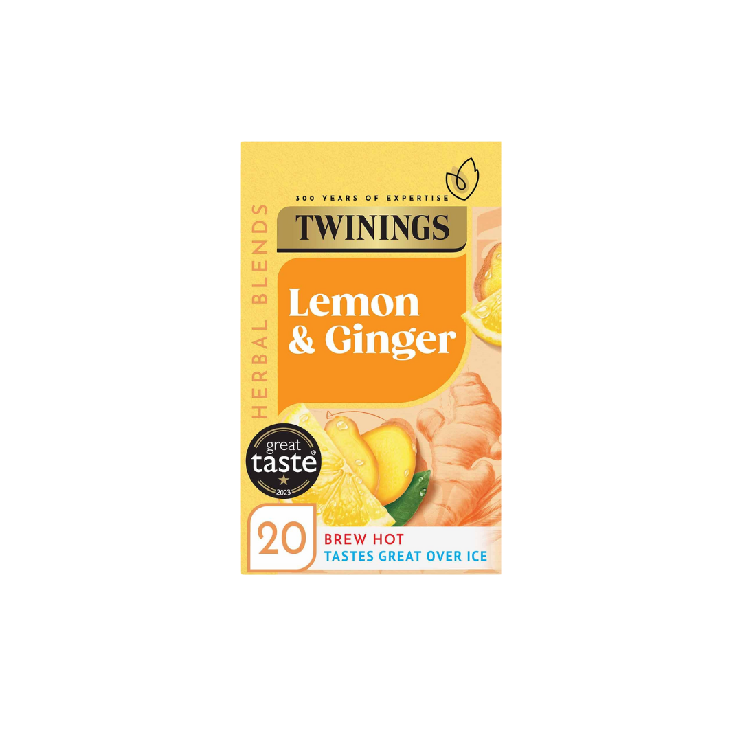 Twinings Lemon & Ginger 20 Single Tea Bags 30g