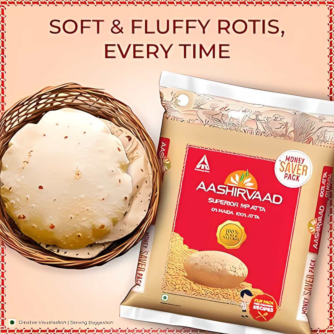 Ashirvaad Atta (10 kg) - 100% Pure Wheat Flour for Healthy Recipes