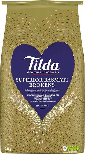 Tilda Superior Basmati Brokens 20kg – Premium Quality, Fragrant & Gluten-Free Rice