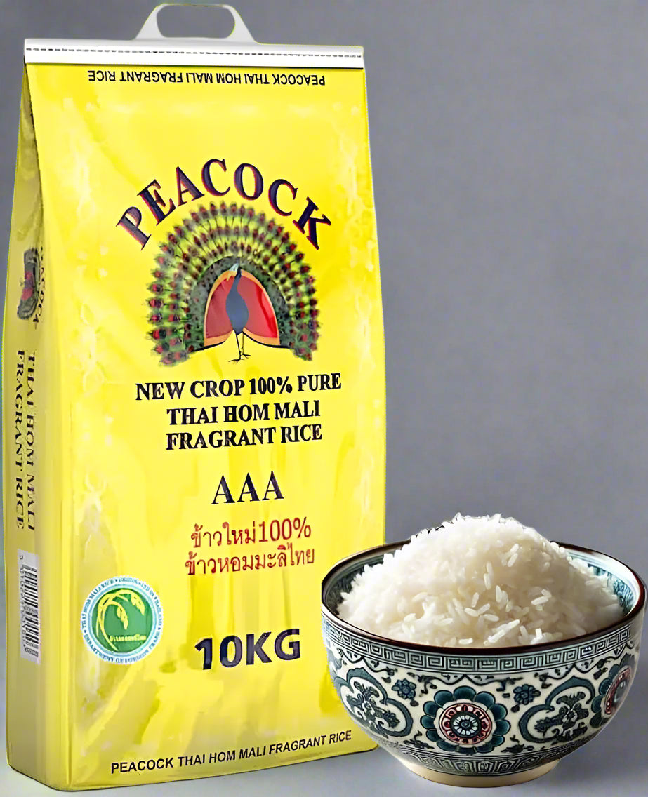 Peacock Thai Hom Mali Fragrant Jasmine Rice 10kg – Premium Grade AAA New Crop