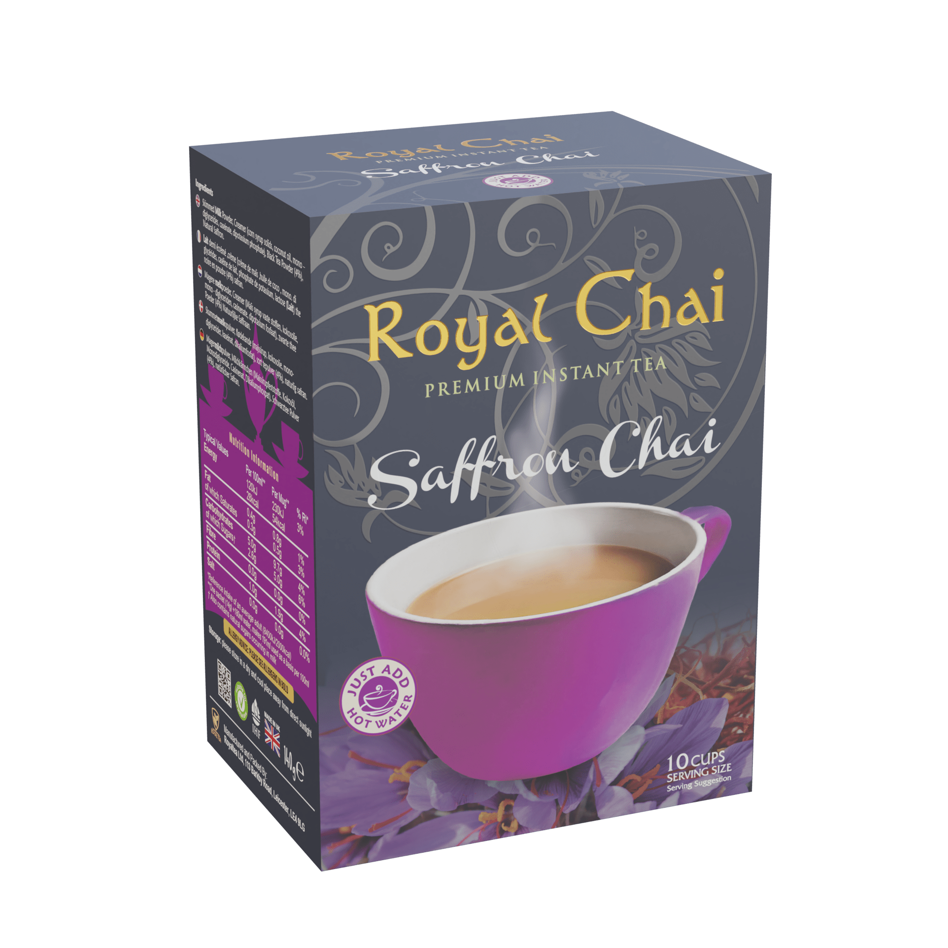 Royal Chai Instant Tea Saffron Chai (Unsweet) 180G