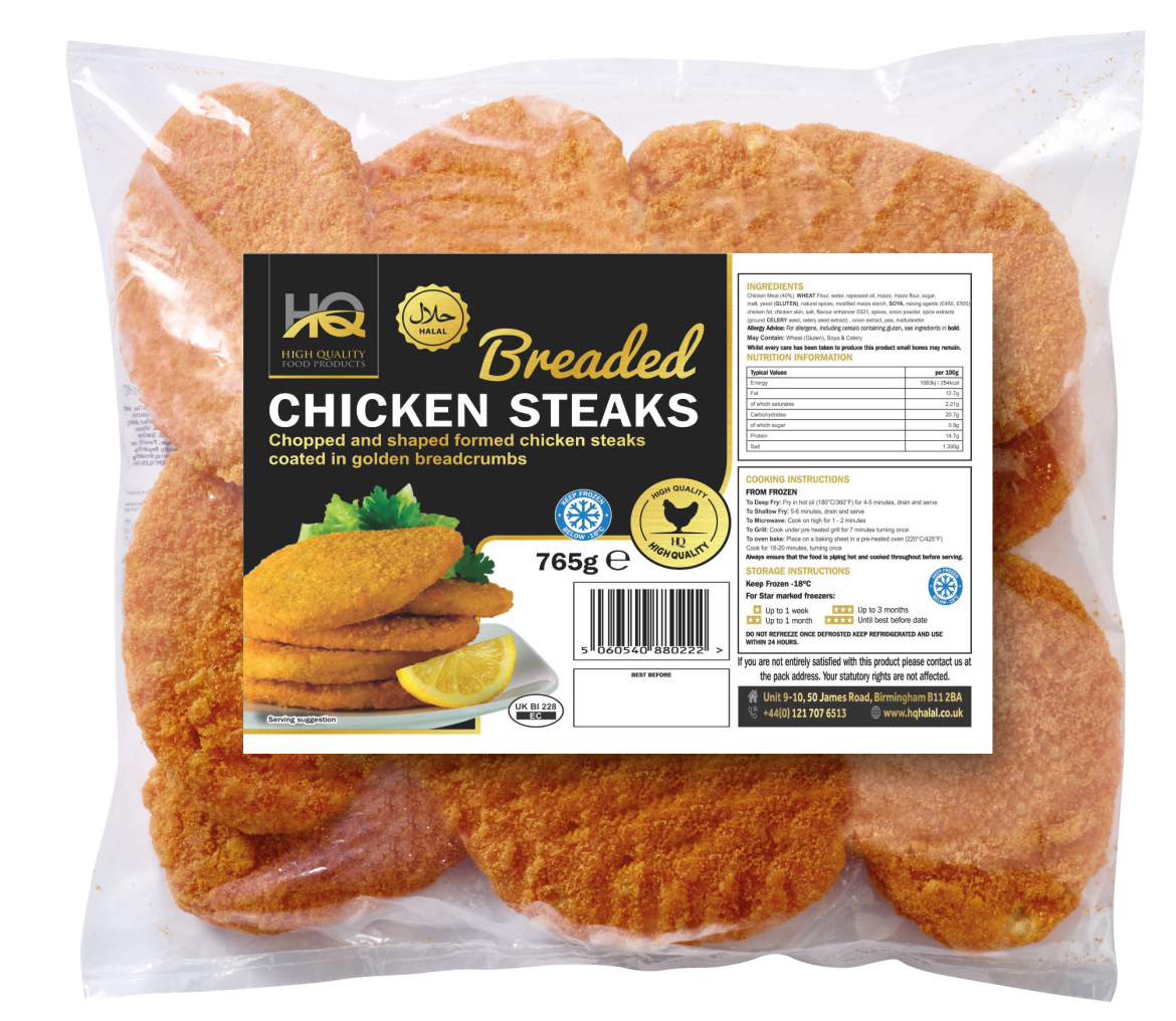 Crunchy Breaded Chicken Steaks 680g