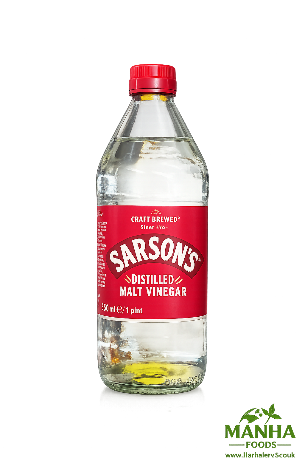 Sarson's Distilled Malt Vinegar 568ml (1 Pint) | Traditional British Malt Vinegar | Manha Foods UK
