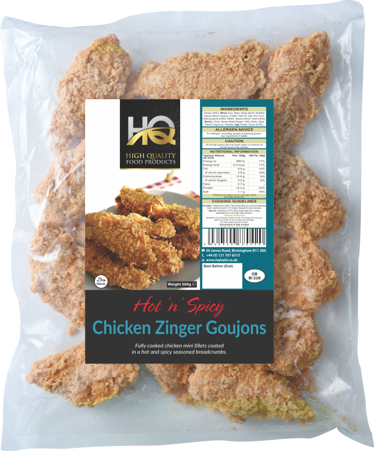 Hot N Spicy Chicken Zinger Goujons 500g