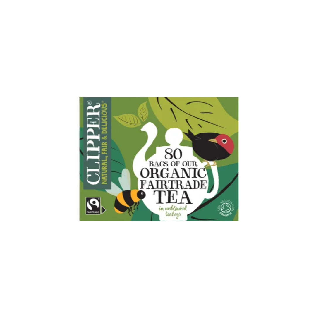 Clipper Fairtrade 80 Organic Tea in Unbleached, Plastic-Free Bags 232g