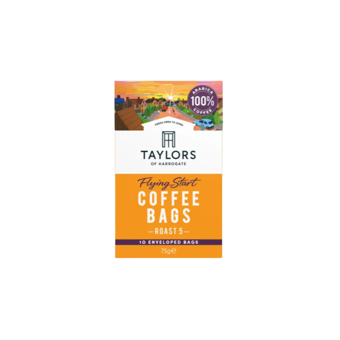 Taylors of Harrogate Flying Start Coffee Bags 10 Enveloped Bags 75g