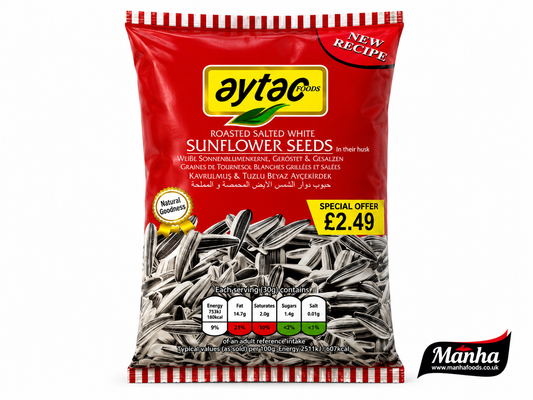 Aytaç Roasted Salted White Sunflower Seeds in Shell 300g – Premium Roasted Snack