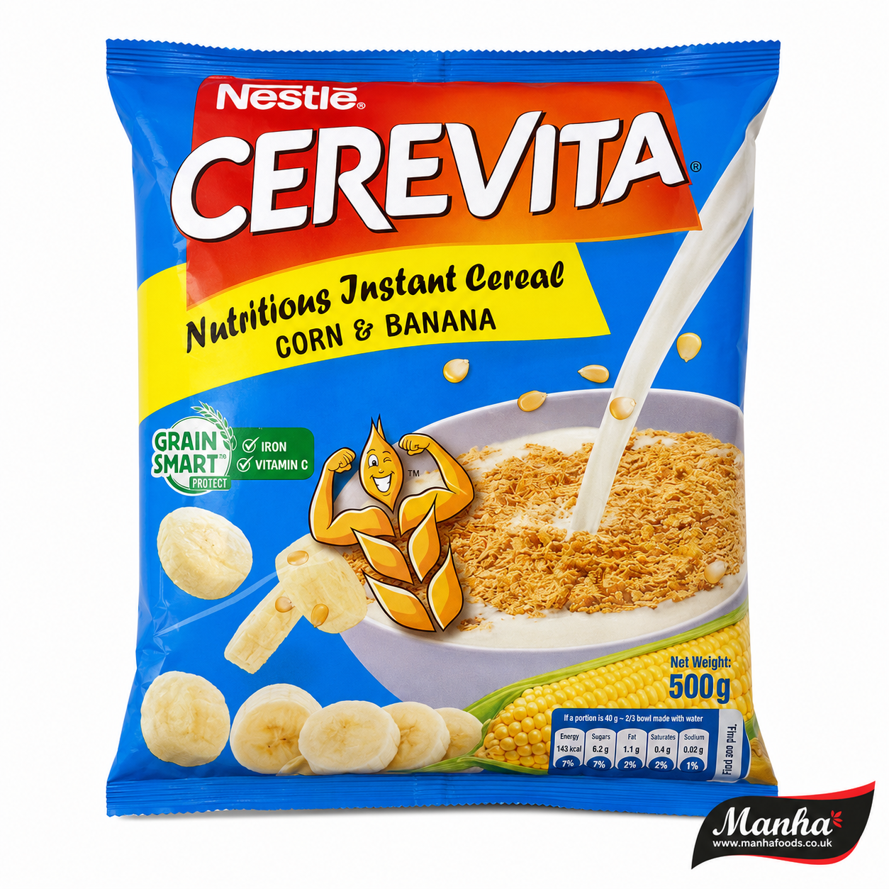 Nestlé Cerevita Corn & Banana Instant Cereal 500g | Nutritious Breakfast Cereal