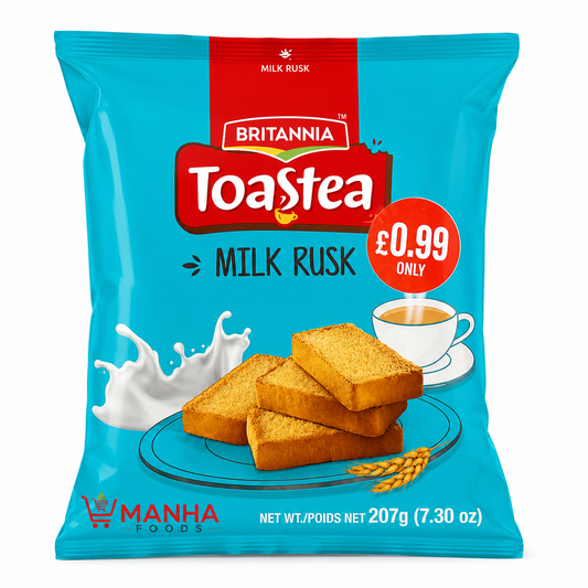 Britannia Toastea Milk Rusk 207g – Crunchy Tea Rusks | Perfect Tea-Time Snack