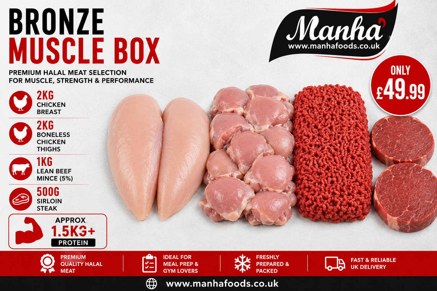 Bronze Muscle Box – Premium Halal High Protein Meat Bundle | Approx. 1.5kg+ Protein