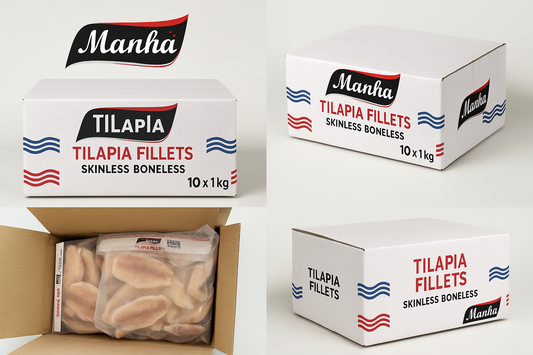 Tilapia Fillets Skinless Boneless 140-200g (10 x 1kg) Box