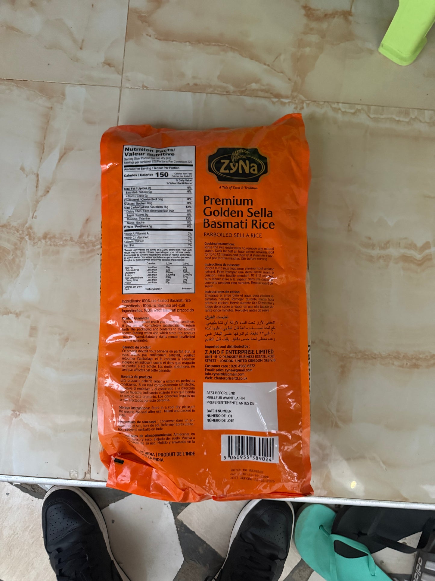 ZyNa Premium Golden Sella Basmati Rice 10kg – Long Grain Aged Basmati Rice for Perfect Fluffy Rice, Ideal for Biryani & Pilau