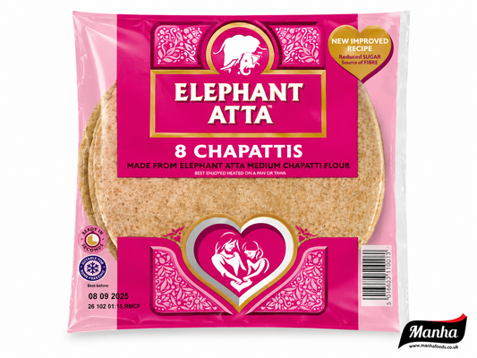 Elephant Atta 8 Chapattis – Ready to Heat Traditional Indian Flatbreads