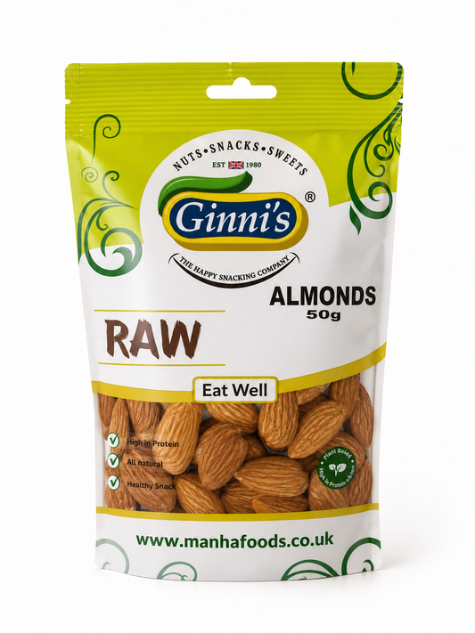 Ginni's Raw Almonds 50g