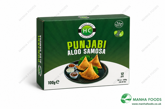HC Punjabi Aloo Samosa 12 Pieces (1.2kg) | Frozen Authentic Indian Potato Samosas | Halal & Vegan