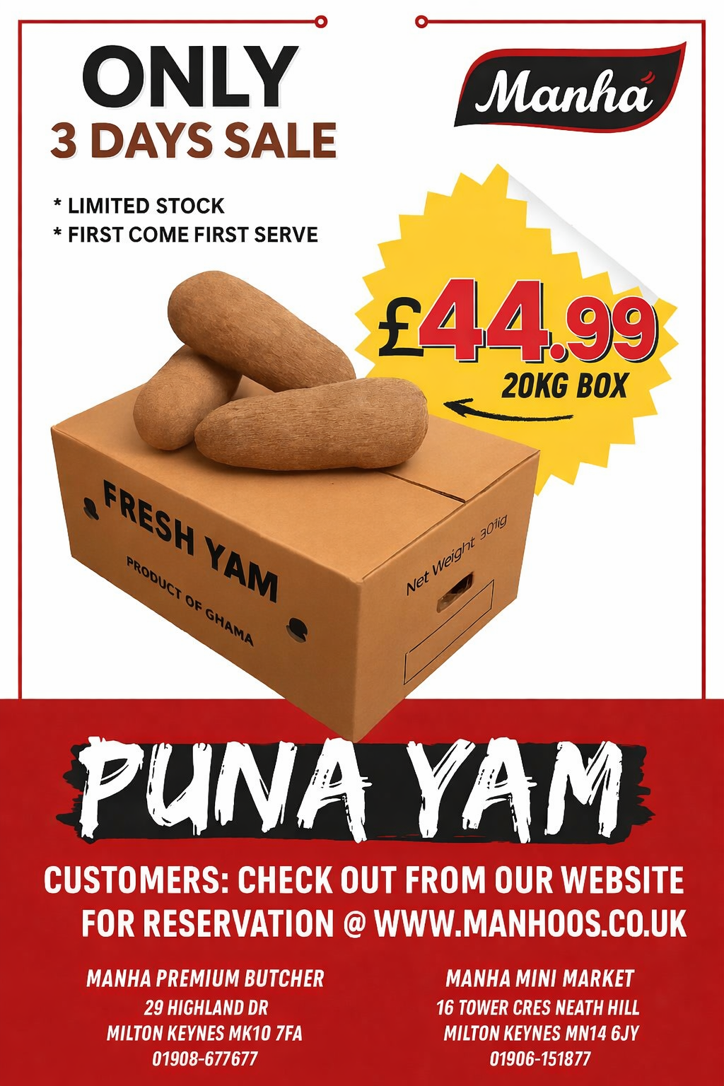 Fresh Yam ( Puna )