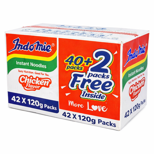 Indomie Chicken Flavour Instant Noodles 120g – Super Pack 42 Packs (40 + 2 Free) Bulk Box