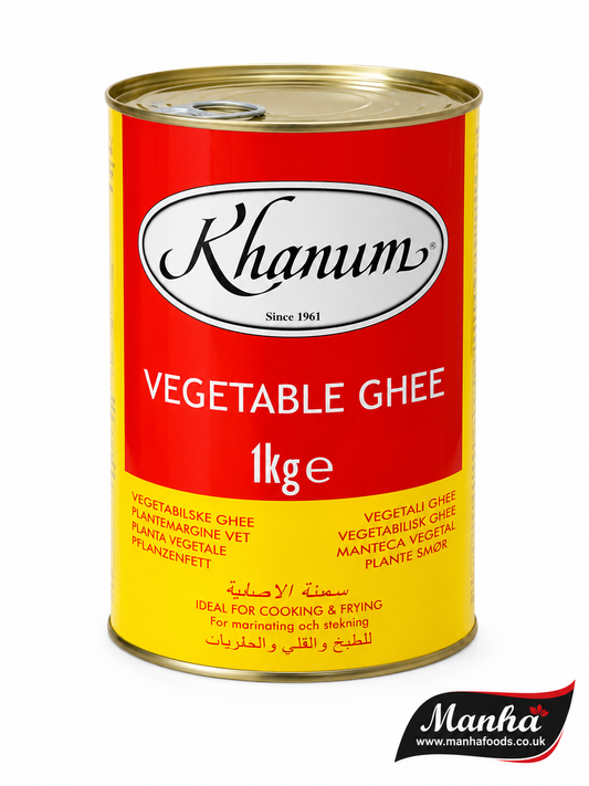 Khanum Vegetable Ghee 1kg | Premium Vegetable Cooking Ghee | Ideal for Frying & Baking | Manha Foods