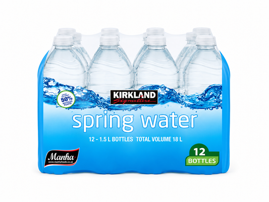 Kirkland Signature Natural Spring Water – 12 x 1.5L Bottles