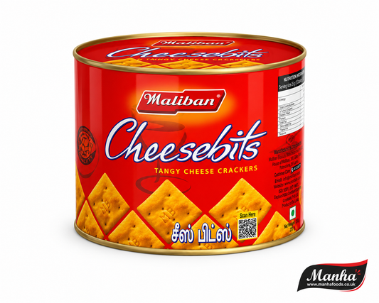 Maliban Cheesebits Tangy Cheese Crackers Tin | Crispy Cheese Biscuits | Manha Foods
