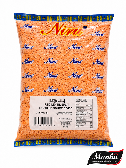 Niru Red Split Lentils 907g | Premium Red Lentil Split | High Protein Lentils | Manha Foods