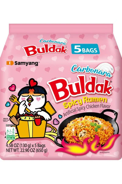 Samyang Buldak Carbonara pink pack Korean spicy noodles


