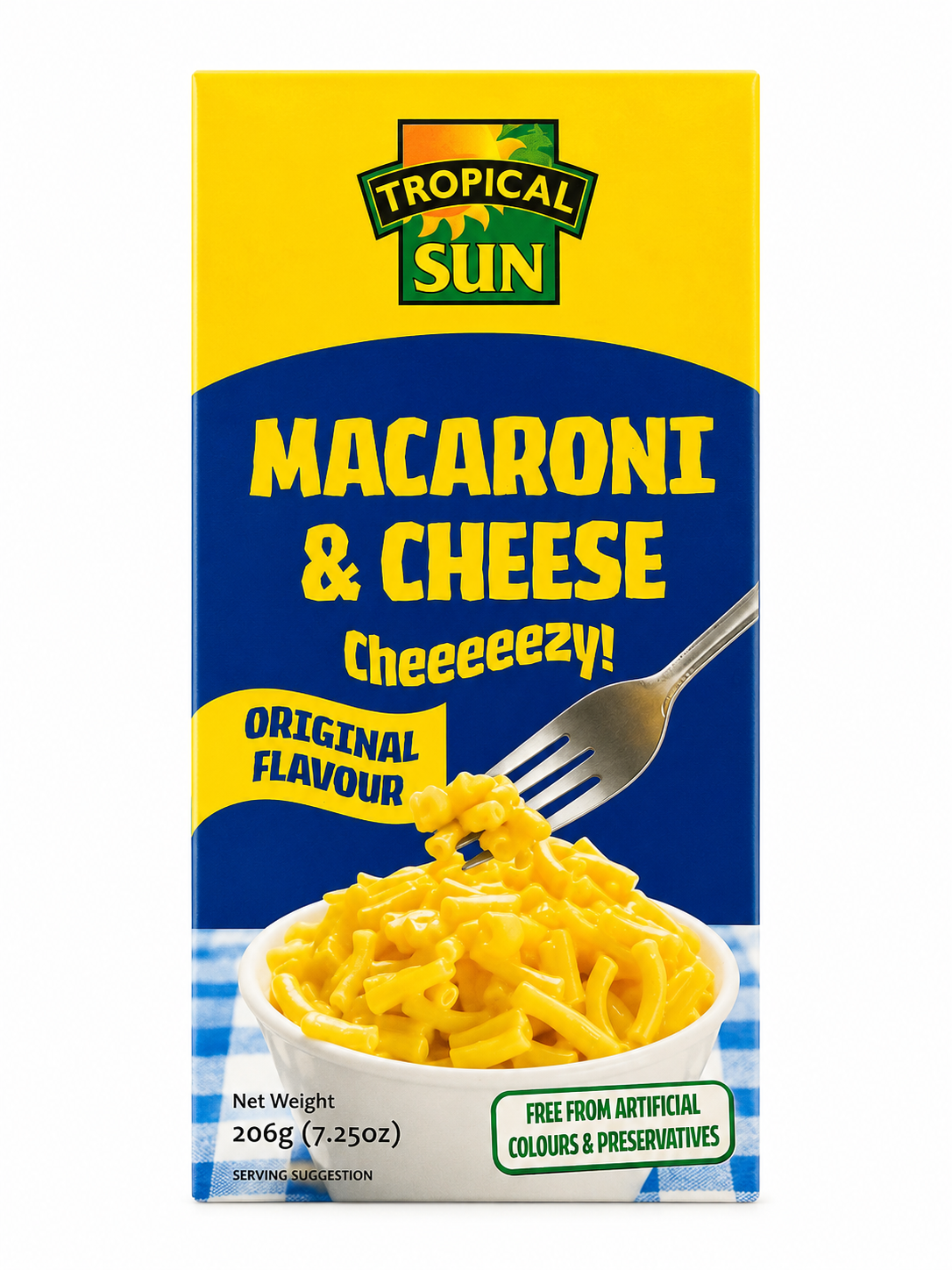 Tropical Sun Macaroni & Cheese Original Flavour 206g – Creamy Instant Pasta Meal
