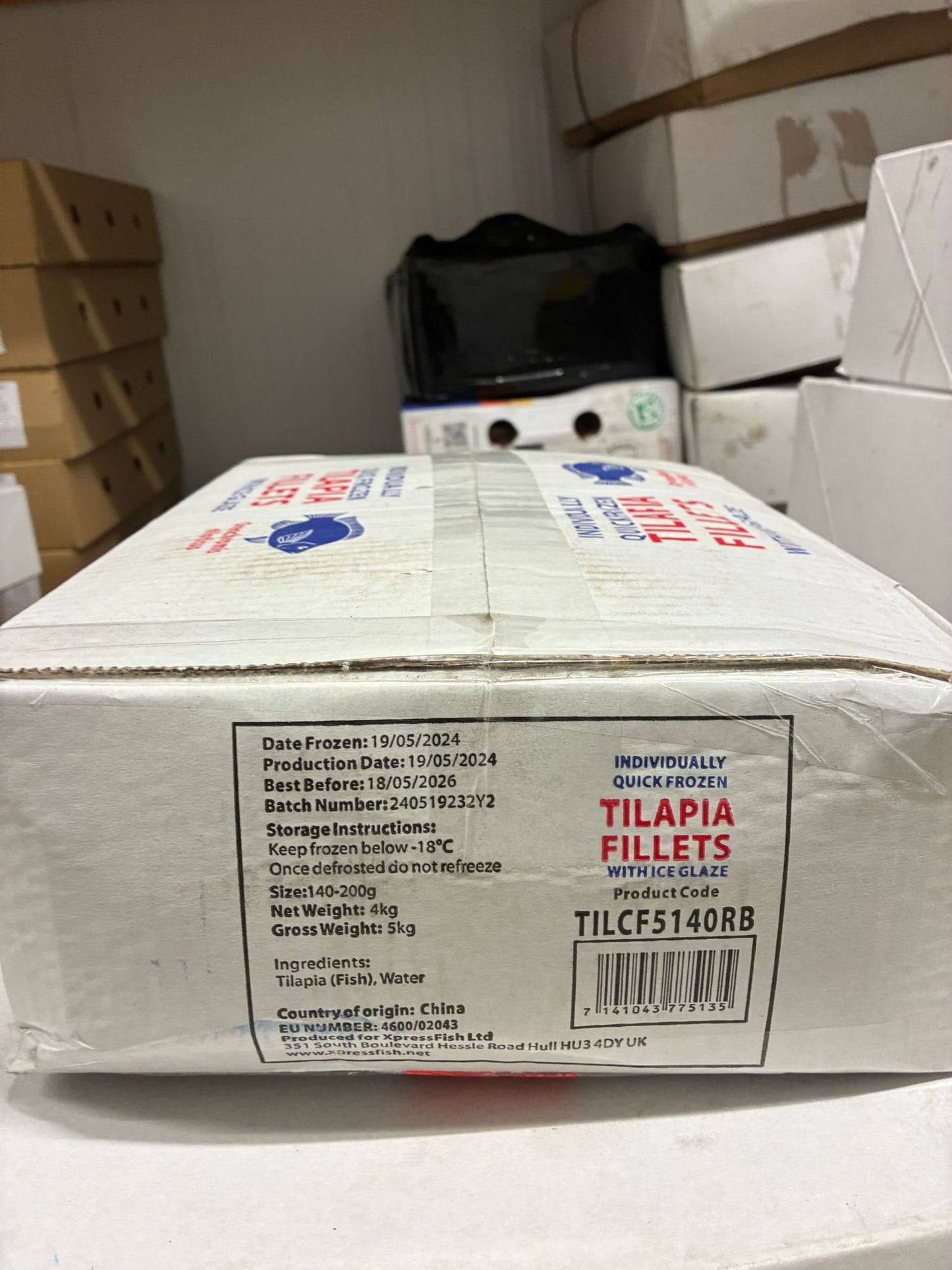 Individually Frozen Tilapia Fillets (With Ice Glaze) – 5kg Box