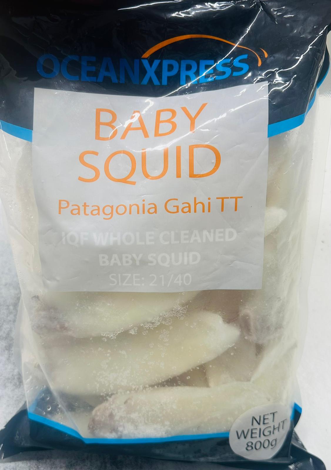 OCEAN XPRESS Baby Squid 21/40 1kg (800gnet) (Frozen)