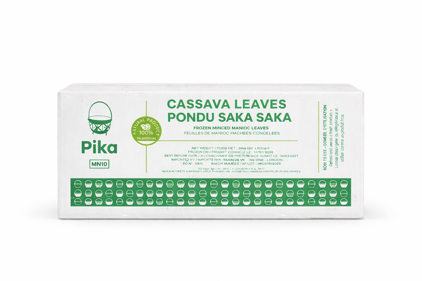 Frozen Cassava Leaves (Pondu / Saka Saka) – Minced Manioc Leaves