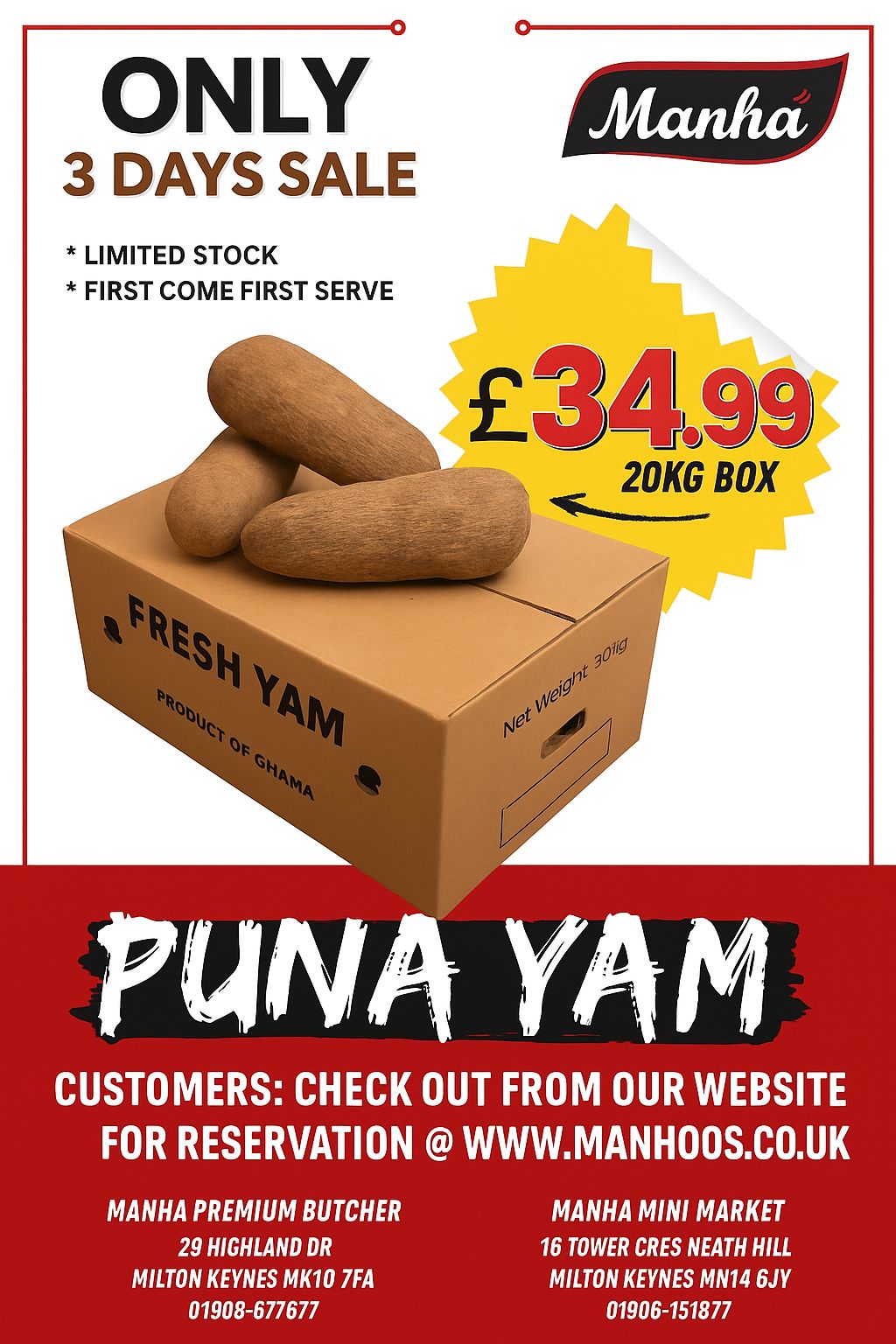 Fresh Yam ( Puna )