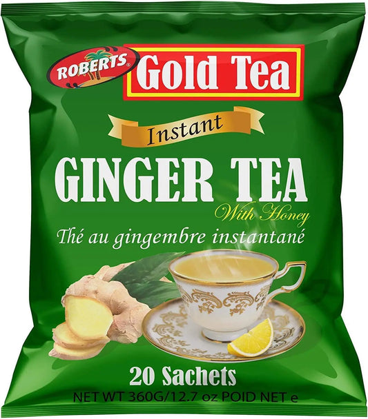 Gold Tea Instant Ginger Tea with Honey, 360g (20 Sachets)