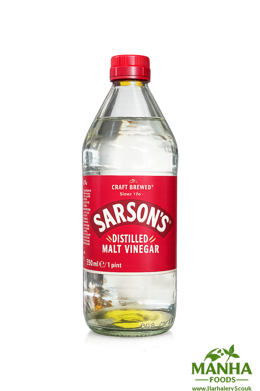 Sarson's Distilled Malt Vinegar 568ml (1 Pint) | Traditional British Malt Vinegar | Manha Foods UK